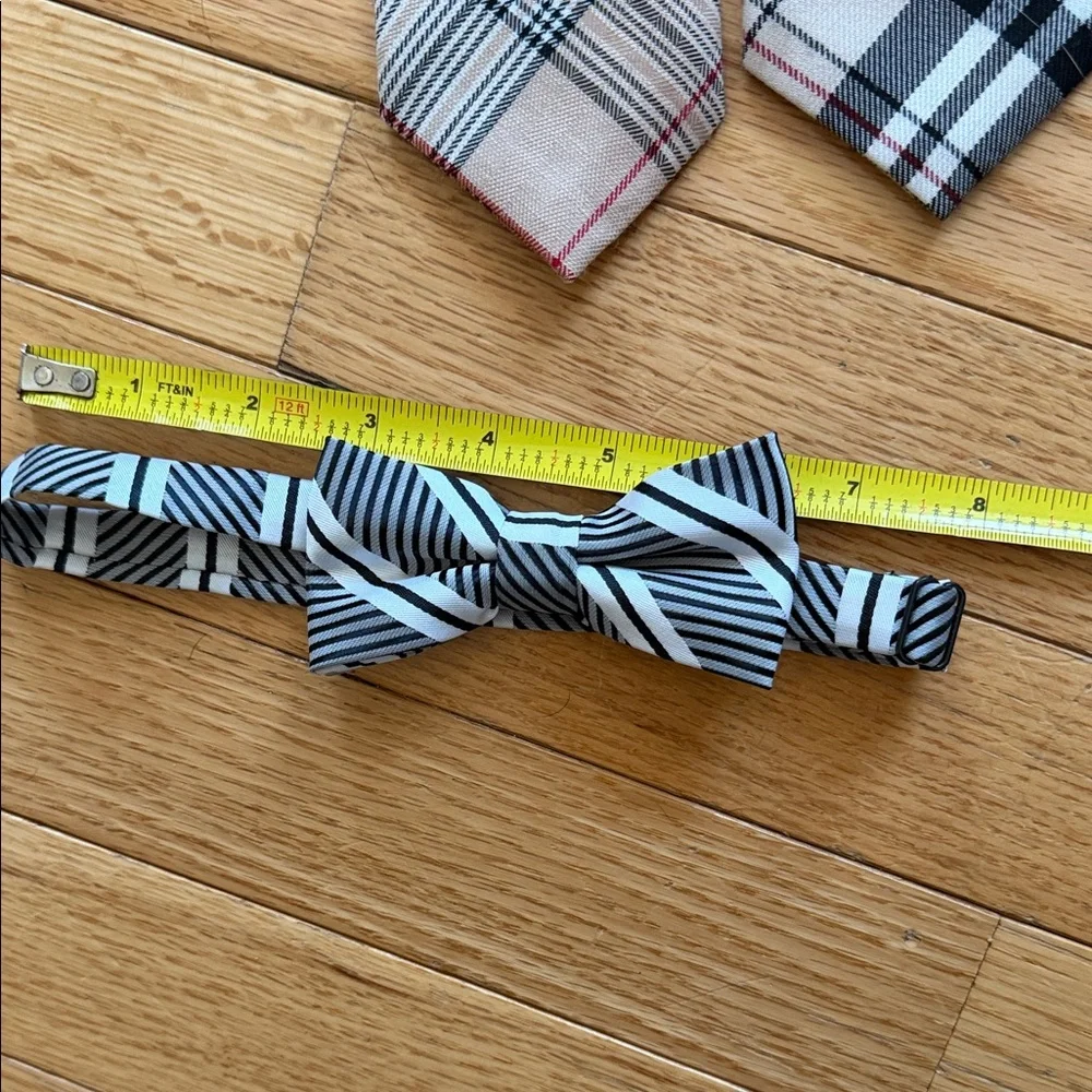 Boys Clip-On Tie Bundle | 4 Plaid Adjustable Neckties + Bow Tie | School Uniform
